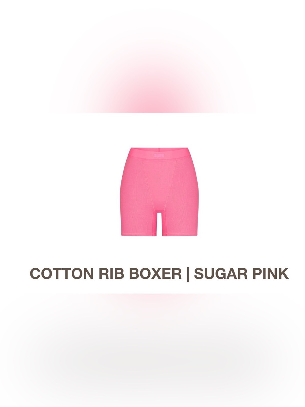 SKIMS Cotton Rib Bike Shorts - Sugar Pink